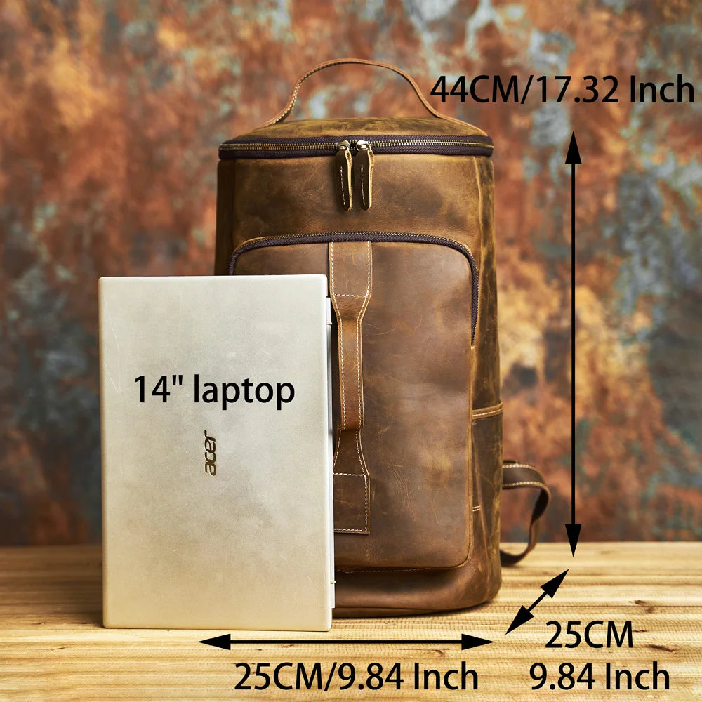 Genuine Leather Tote Bag (Cylinder)